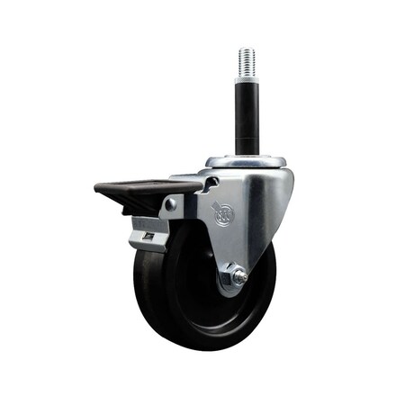 Service Caster 4'' Phenolic Swivel 3/4'' Expanding Stem Caster with Brake SCC-EX20S414-PHR-PLB-34